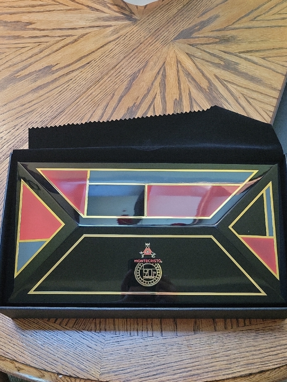 Montecristo Black Cigar Box with Red & Gold Accents